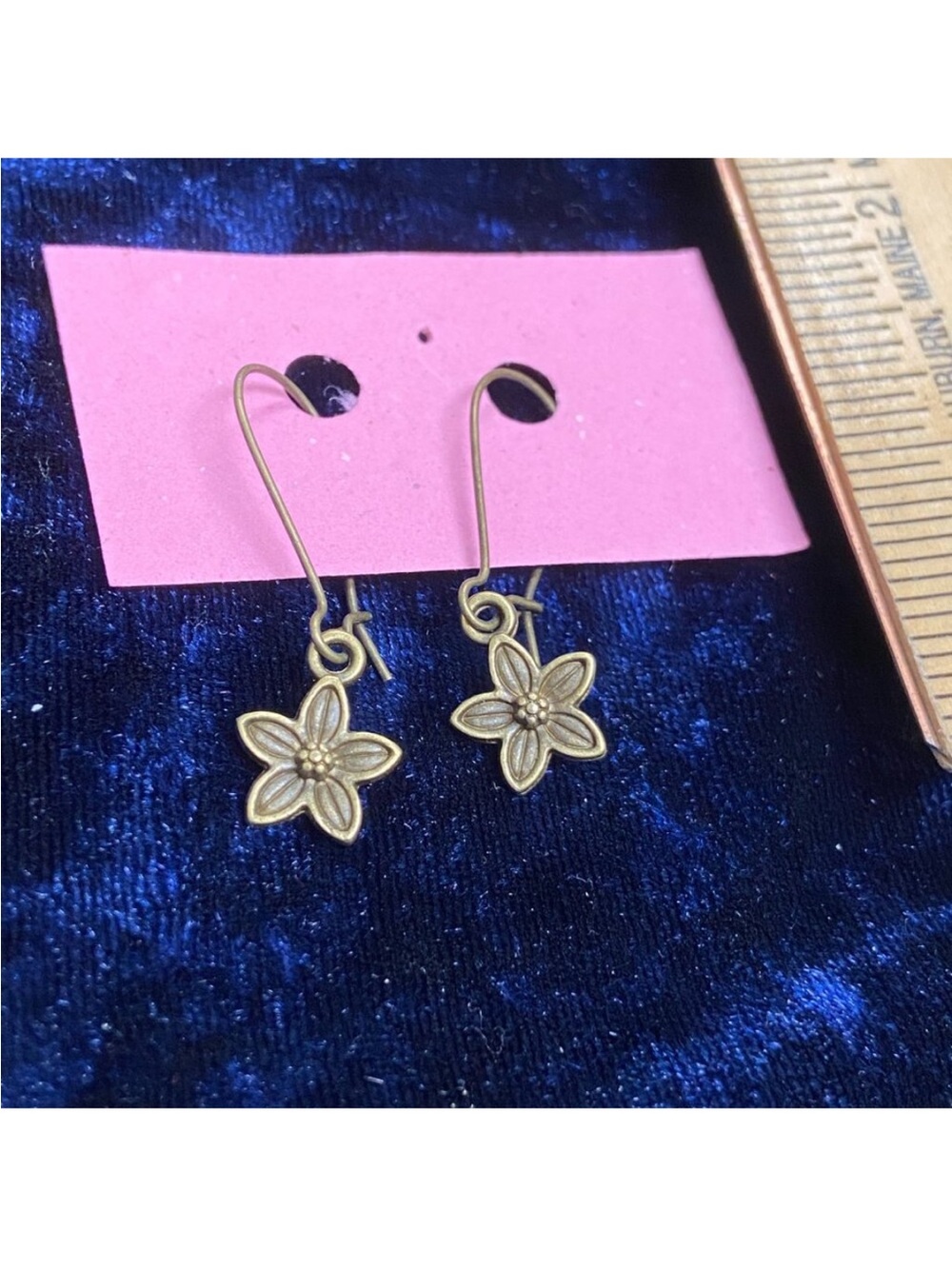 Delicate Gold Floral Drop Earrings for Women